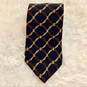 Bill Blass Black Label Silk Navy/Burg/Gold Tie